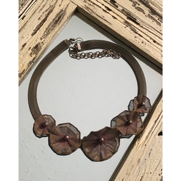 Sarah Cavender Mesh Metalworks Flower Necklace - Picture 3 of 10